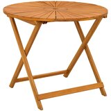  Preklopni vrtni stol Prirodna Ø90 x 75 cm Čvrsto drvo akacije - 90 cm | shoptok.hr