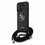 Guess PU 4G Metal Logo Crossbody Popruh Zadní Kryt pro iPhone 16 Black Ovitek za telefon Vijolična | Shoptok.si