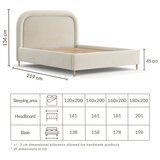 Maison de Rêve Bež oblazinjena zakonska postelja s prostorom za shranjevanje z letvenim dnom 140x200 cm Mija – | Shoptok.si