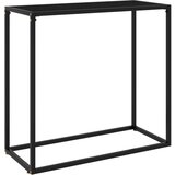  Konzolni stol crni 80 x 35 x 75 cm od kaljenog stakla | shoptok.hr