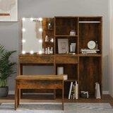  Set toaletnog stolića LED boja hrasta od konstruiranog drva Smeđa | shoptok.hr