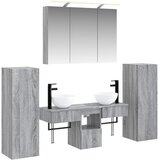 vidaXL Komplet pohištva za kopalnico 6 pcs Siva Sonoma, (5000245201) | Shoptok.si