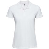 RUSSELL White Women's Polo Shirt 100% Cotton Cene