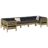  7-dijelni set vrtnih sofa od impregnirane borovine s jastucima | shoptok.hr
