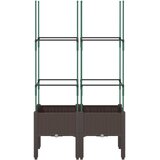  Vrtna sadilica s rešetkom smeđa 80 x 40 x 142,5 cm PP | shoptok.hr