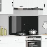 vidaXL Kuhinjska obloga Črna Steklo 110 x 60 cm Trajna | Shoptok.si