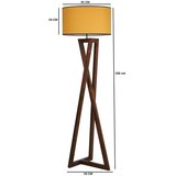 Opviq lights Senf žuta/smeđa stojeća svjetiljka s tekstilnim sjenilom (visina 149 cm) Maçka – | shoptok.hr