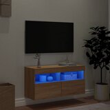 Zidni TV ormarić s LED svjetlima boja hrasta 80x30x40 cm | shoptok.hr