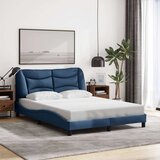  Posteljni okvir z LED lučkami moder 140x200 cm tkanina | Shoptok.si