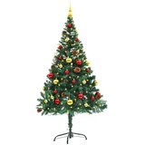  Umjetno osvijetljeno božićno drvce s kuglicama zeleno 150 cm | Eponuda.ba