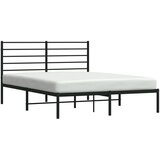 vidaXL Kovinski posteljni okvir z vzglavjem črn 150x200 cm | Shoptok.si
