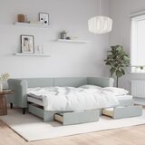  Dnevni krevet na razvlačenje svjetlosivi 90 x 200 cm baršunasti | shoptok.hr