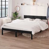  Okvir za krevet od masivne borovine crni 140 x 190 cm | shoptok.hr