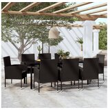  9-dijelni vrtni blagovaonski set crni | shoptok.hr