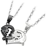 Ogrlice Four Leaf Clover - Crna / Srebrna KP21666 | Shoptok.si
