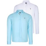Dewberry DUAL SET G674 MENS SHIRT-WHITE-CYAN Cijene
