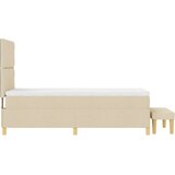 vidaXL Postelja z vzmetnico in klopi kremna 90x200 cm tkanina, (22083909) | Shoptok.si