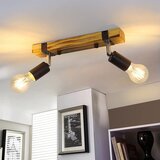 Nettlife Retro stropna svetilka z 2 lučema, zatemnljiva, z lesenim nosilcem, nastavljiva LED, zamenljiva, (22116737) | Shoptok.si