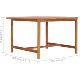  Vrtni stol 150 x 150 x 75 cm od masivne tikovine | shoptok.hr