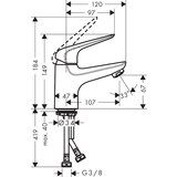 Hansgrohe enoročna armatura za umivalnik Novus 70 brez zgornjega dela sifona (71021000) Cene