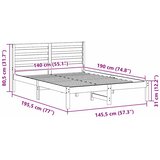  Krevetna konstrukcija s uzglavljem Vosak smeđa 140 x 190 cm | shoptok.hr