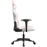  Masažni gaming stol Bela in roza umetno usnje | Shoptok.si