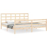 vidaXL Posteljni okvir z vzglavjem 200x200 cm trden les, (20736042) Cene