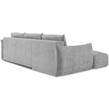 Makamii Svijetlo siva sklopiva kutna garnitura od šenila (s lijevim kutom/s ležaljkom) Leila – | shoptok.hr