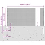 vidaXL varjena žična ograja z 44 U stebrički siva 0,8x100 m | Shoptok.si