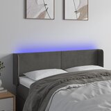 vidaXL LED posteljno vzglavje temno sivo 147x16x78/88 cm žamet Cene