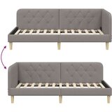 vidaXL Kotna postelja z vzglavjem Taupe 90 x 200 cm blago | Shoptok.si