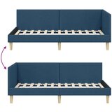 vidaXL Kotna postelja Modra 100 x 200 cm Tkanina in oblikovan les | Shoptok.si