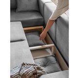 Miuform Siva sklopiva kutna garnitura od samta (s lijevim kutom) Lazy Lukka – | shoptok.hr