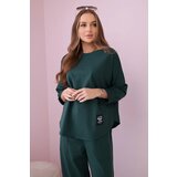 Kesi Włoski Cotton sweatshirt pants set dark khaki | Shoptok.si