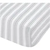 Bianca sivo-bijela pamučna posteljina Check And Stripe, 135 x 190 cm