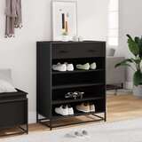 vidaXL Ormarić za cipele crni 75x38x97,5 cm Konstruirano drvo i metal | shoptok.hr