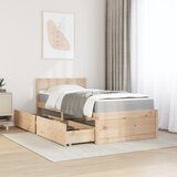  Krevet s ladicama i madracem voštano smeđi 90 x 190 cm borovine | shoptok.hr