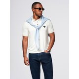 Ombre Men's stylish stretch fabric polo shirt - cream | Shoptok.si