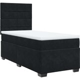 vidaXL Box spring postelja z vzmetnico črna 80x200 cm žamet | Shoptok.si