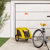 vidaXL Prikolica za bicikl za ljubimce žuta od tkanine i željeza