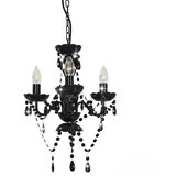  Luster s perlama crni okrugli 3 x E14 | shoptok.hr