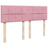 vidaXL Box spring postelja z vzmetnico roza 140x200 cm žamet | Shoptok.si