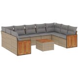 vidaXL 10-dijelni set vrtnih sofa s jastucima bež od poliratana | shoptok.hr