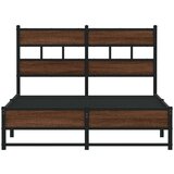 vidaXL Metalni okvir kreveta bez madraca smeđi hrast 120x190 cm | shoptok.hr