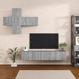 vidaXL Komplet TV omaric 7-delni siva sonoma inženirski les