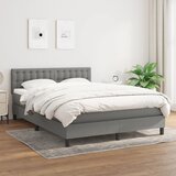 The Living Store Box spring posteljni z vzmetnico temno siv 140x190 cm blago - Box Spring Postelja, (21519682) Cene