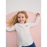 Reserved - Pamučna majica dugih rukava s printom - krem Cijene