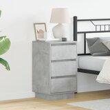 vidaXL Noćni ormarić s LED rasvjetom betonska siva 39x34.5x65 cm konstruirano drvo u