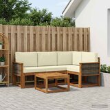  Set vanjskih sofa 5 kom. Prirodna i krem Poliester | Eponuda.com