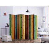 Artgeist Paravan - Wooden rainbow II 225x172 Jednostrani Slike